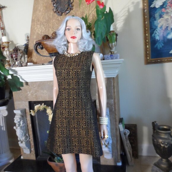 Christian Lacroix Paris 2000's Collection Black Gold Brocade Dress Set Size S - Picture 3 of 16